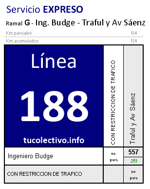 tarifa línea 188g